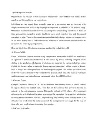 top 10 corporate scandals PDF