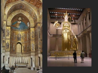 He stands the full height of the
church like Phidias’ Athena
 