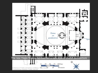 The new Hagia Sophia represented a new style of church architecture
Anthemius of Tralles and Isidorus of Miletus, Hagia Sophia,
Constantinople (Istanbul), Turkey, 532-537
 