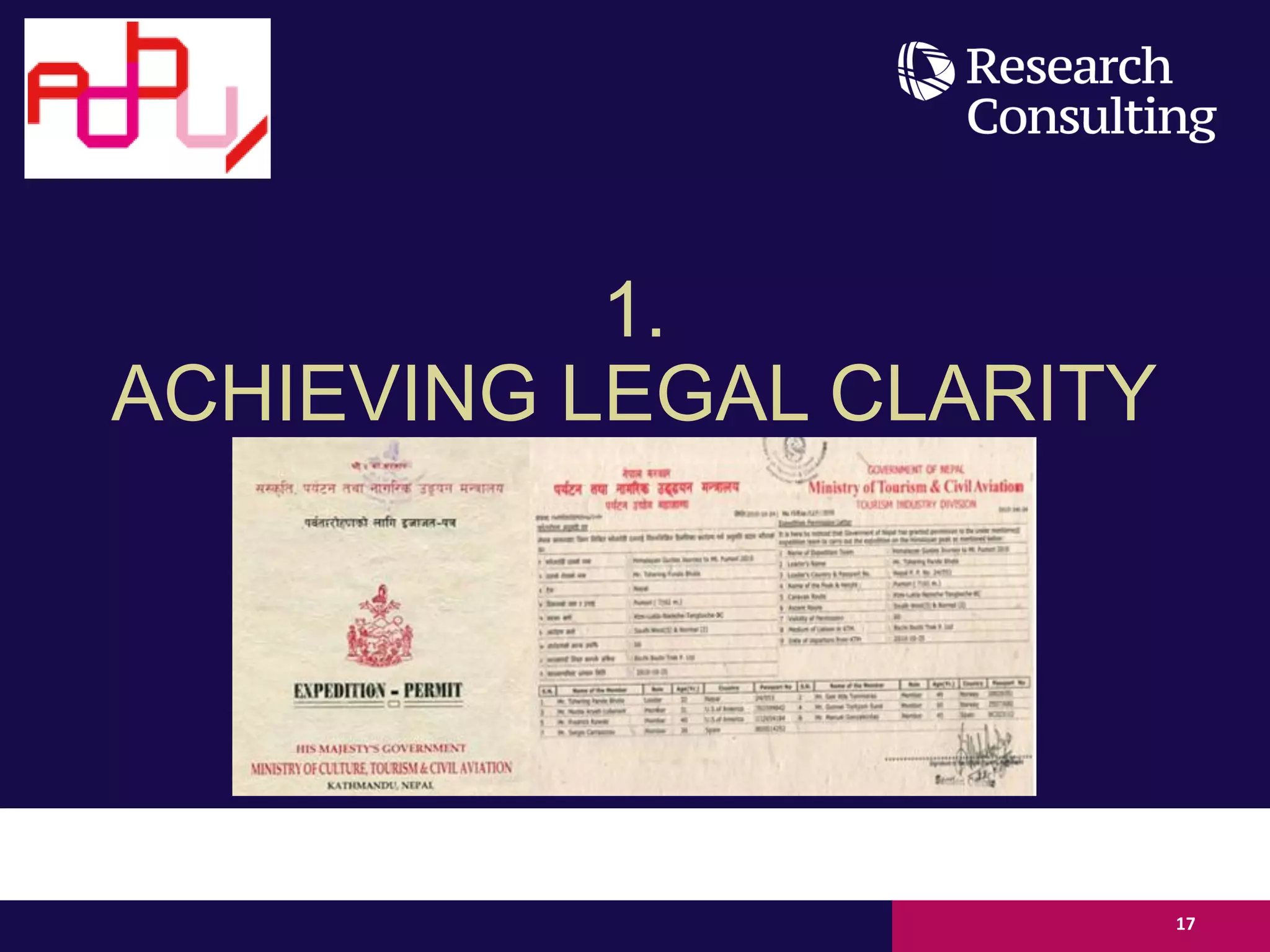 1.
ACHIEVING LEGAL CLARITY
17
 