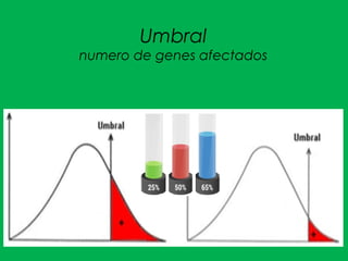 Umbral
numero de genes afectados
 