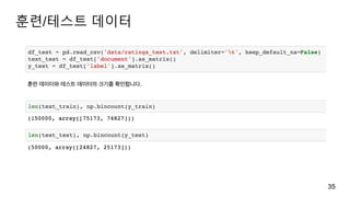 훈련/테스트 데이터
35
 