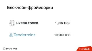 Блокчейн-фреймворки
1,350 TPS
10,000 TPS
 
