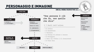 SOCIAL MEDIA MARKETING AA. 2017/2018
PERSONAGGIO E IMMAGINE
 