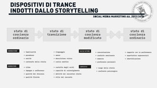 DISPOSITIVI DI TRANCE
INDOTTI DALLO STORYTELLING
SOCIAL MEDIA MARKETING AA. 2017/2018
 