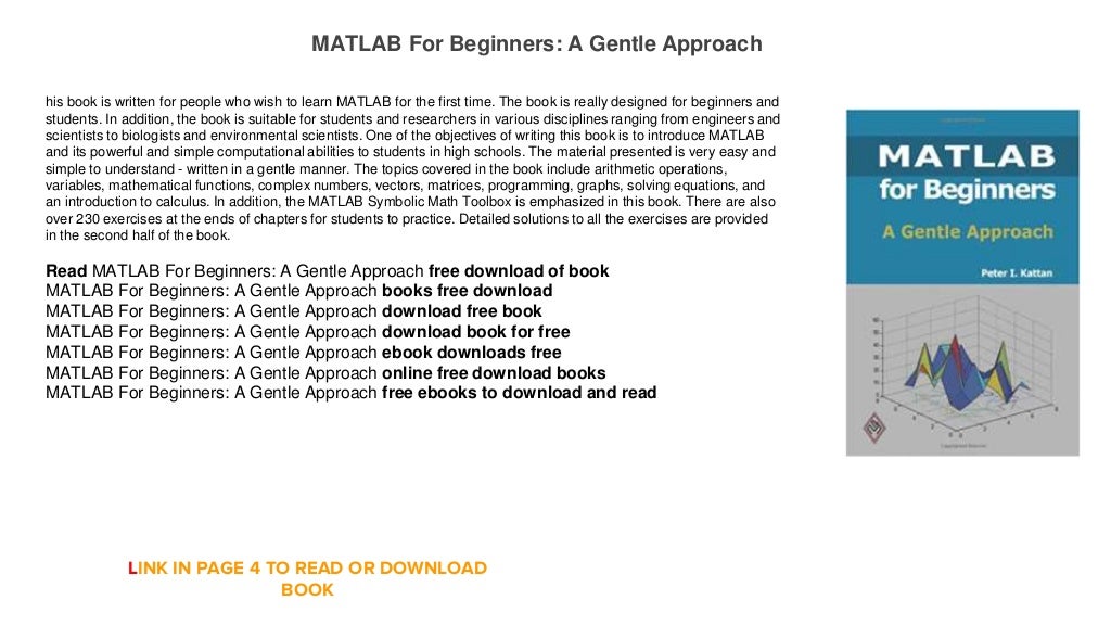 MATLAB For Beginners A Gentle Approach books for download
