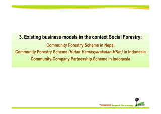 Fostering the social forestry program: Inclusive business models (IBMs) in community-based wood & NTFP-based production