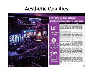 Aesthetic Qualities
 