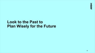 Look to the Past to
Plan Wisely for the Future
42
 