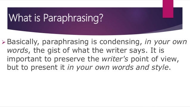 7 Paraphrasing