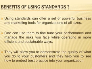 Use Standards Industry standards | PPTX