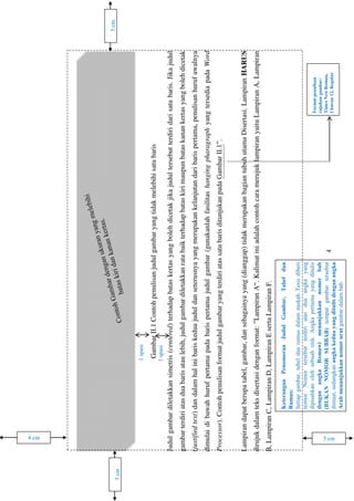 3cm
3cm
Formatpenulisan
rujukangambar:
TimesNewRoman,
Ukuran12,Regular
KeteranganPenomoranJudulGambar,Tabeldan
Rumus:
Setiapgambar,tabeldanrumusdalamnaskahTesisdiberi
nomor.Nomortersebutterdiriatasduaangkayang
dipisahkanolehsebuahtitik.Angkapertamayangditulis
denganangkaRomawimenunjukkannomorbab
(BUKANNOMORSUBBAB)tempatgambartersebut
dimuat,sedangkanangkakeduayangditulisdenganangka
Arabmenunjukkannomorurutgambardalambab.
1spasi
1spasi
3 cm4 cm
 