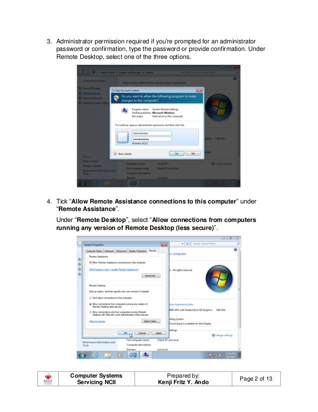 How to remote into another computer