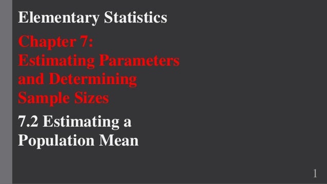 Estimating A Population Mean