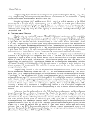 the effect of entrepreneurship education | PDF