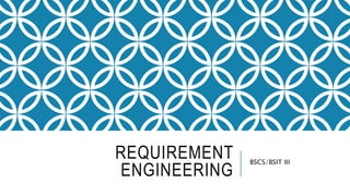 REQUIREMENT
ENGINEERING
BSCS/BSIT III
 