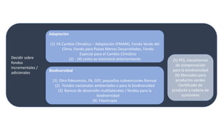 Financiamiento de proyectos de carbono azul: opciones de financiamiento, el sector privado