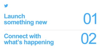 Launch
something new
Connect with
what’s happening
 