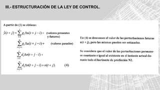 III.- ESTRUCTURACIÓN DE LA LEY DE CONTROL.
 