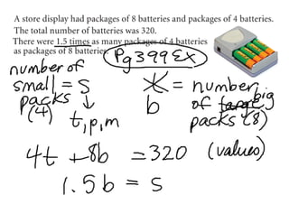 7.1 Developing Linear Systems notes