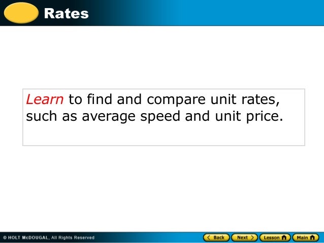 rates and unit rate finding the unit price