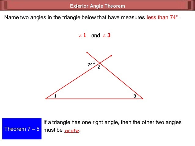 72 Exterior Angle Theorem
