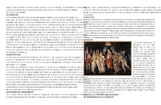 ra g e e e ra a a r re a r a a e a a ra e a a a a a
s os s ncu nt un m yo p ocup ción po los p is j s, l n tu l z y l n tom í
a a r de er ar a r r e de er a re a ar e re e e a
hum n , po t min l s p opo cion s l cu po hum no, y s lt si mp su b ll z ,
ar a a ra dad
m oní y n tu li .
A E A A
L LIT R TUR
e re a er de a e re er g er erar a a a ed a a
Con l n c l l tín clásico s cup ó én os lit ios como l épic , l com i y l
da er e r a ra e e g a er a r a de a d ere e reg e A
o , p o, sc itos ho n l n u s v nácul s o p opi s l s if nt s ion s.
ed ad de g ra e Pe rar a e r ra r a e a d a
m i os l si lo X IV, F nc sco t c sc ibió ob s com o Áf ic y S on tos, im it n o l s
e e a de rg a e a a a r re re e a e de a ra re a e a
pop y s Vi ilio y l po sí l tin . Ot os p s nt nt s l cultu n c ntist
erar a e E a a er ar de a a a ra de r a Pedr Me a E
lit i n sp ñ fu on B tolom é l s C s s, F ncisco Victo i y o x í . n
a a a r a de re a e e a e r a r ra e G ard P e r e
It li , l s histo i s Flo nci y V n ci , sc it s po F nc sco uicci i y i t o B mbo,
re e a e e er e a rada eg e de de a r a de a de
sp ctiv m nt , fu on l bo s s ún l m o lo l histo i R om Tito Liv io.
P r ar e gra de e ad re a ar e e r e a e e re a
o su p t , n s p ns o s pl sm on n sus sc itos nu v s conc pcion s sob l
edad a M r e ra a a r a a a ar a r a a
soci . Tom s o o, n su ob L Utopí , c itic b l s m on quí s y p oponí un
edad dea e a a e a a r edad r ada e re e a a e ra
soci i l, n l cu l no x istí l p opi p iv y s sp t b l plu lism o
re g Ma a e e E Pr e e a a a e ar e de a a de g er
li ioso. Nicolás qui v lo, n l íncip , s ñ l b l t l polític y l obi no,
ra d a r a de a eder er ar e der r era de re e ra e
m ost n o l s fo m s cc y cons v l po , po fu los p c ptos m o l s.
Era de erda e E g de a ra de a a de a g e a
sm o R ott m , n su lo io l Locu , nunció m uch s injustici s l i l si ,
r a er e a g ra a e a a re g r a a r a a de
c iticó l s sup sticion s, l i no nci y l f n tism o li ioso, y p ocl m ó l im po t nci
a er ad a era a
l lib t y l tol nci .
A A E A
L RQUIT CTUR
a ar e ra re a e a re a r a a r r e de gr eg
L quit ctu n c ntist tom ó l s fo m s y l s p opo cion s los i os y los
r a rea are er a ea re a a a ar de ed e re
om nos; p ci on l s lín s ct s, l s colum n s y los cos m io punto, y s c ó
a e a r a a a e a de gra de e e a e er a er
un nu v fo m , l cúpul . C ontó con l poyo n s m c n s, qu qu í n v
ad r ada dade
o n s sus ciu s.
E re a e de a r e e e e derad de re r re
n Flo nci , s st có Filippo B un ll schi, qui n s consi o uno los p cu so s
r a e de a ar e ra re a e a r e e e e argad de er ar a
m ás im po t nt s l quit ctu n c ntist . B un ll schi fu nc o t m in l
r de d de a a edra de re a e a rada e e g
const ucción l om o l c t l Flo nci , l bo con l stilo ótico clásico.
P er r e e e e argad de a a ea de e a r e e a e a
ost io m nt , fu nc o l pl n ción nu v s const uccion s n l qu plicó
e de a ar e ra rad a a e ada de a a g a
sus conocim i ntos l quit ctu t icion l con innov cion s tom s l s nti u s
r e r a a ra e er a e e e e r ar e
const uccion s om n s. S us ob s y su stilo influy on not bl m nt n ot os quit ctos
e a a A er a ra a e E e a r de a a a
com o L onB tti st lb ti y D on to B m nt . st últim o inició l const ucción l B sílic
de a Pedr ada er r e e r r ar a d M g e ge arr
S n o, culmin post io m nt po ot os tist s, inclui o i u l Án l Buon oti,
e d e a a a ar e ra e r ea de g er re a gra ar e
qui n is ñó l cúpul . L quit ctu u op los si los post io s m ntuvo n p t
de e ar e de e a e
l stilo quit ctónico l R n cim i nto.
A M E E E E E A M E
L S UJ R S N L R N CI I NTO
a ere de a a a e rg e a re er a a ed a e
L s m uj s l s f m ili s nobl s y bu u s s, cibi on l m ism uc ción qu los
re e e a e e a a de a a e e r a a e era ra g a
homb s, sp ci lm nt l s hij s los hum nist s, qu s fo m b n n lit tu y filolo í .
A g a a e de E e ar e a de Ma a e ded ar a e e a g a
l un s com o Is b l st , m qu s ntu , s ic on l m c n z o y l
e de ra de ar e E a a ere de gare re de a e ear
col cción ob s t . n c m bio, l s m uj s ho s pob s bí n m pl s
de de e e a e a re d a e e d e e dad de gar ara d
s m uy p qu ñ s n l bo s om éstic s, n t ji os o n l cui o l ho p po
e er e
sost n s .
A E A
L SCULTUR
a e ra re a e a e ara er r a r r a e r a de de ara er a
L scultu n c ntist s c ct izó po l p opo ción, l sim t í y los mo los c ct ístic s
er e a e re e ar de de a e a d e re re a ar a e e a a
p f ct s. Los sculto s s ocup on mucho los t ll s, busc n o si mp s lt l b ll z y l
e re dad de er a g ra are a e er e a e re e de
xp sivi l cu po hum no. Sus fi u s p cí n t n movimi nto, l s xp sion s sus
r r era a a e er e a e e ar e de d a er a e ad
ost os n b st nt fu t s y much s v c s utiliz on l snu o. Los m t i l s más utiliz os
er e r e r e a edra E e e a de ar e e de a a e e er e e
fu on l má mol, l b onc y l pi . n st c mpo l t s st có Don t llo, qui n p t n ció
a gr de ar a de r e e M g e ge A re re e ar e r e d re
l upo tist s B un ll schi y i u l Án l. mbos p s nt on l ompimi nto i cto con
e e ed e a a re erar e e ra a r a ara er a de a a a
l stilo m i v l l cup n sus scultu s l s fo m s más c ct ístic s l époc clásic .
A g a de a ra r a e de e ar a a e a a de a Mar e a rada r
l un s l s ob s más impo t nt s stos tist s son: l st tu S n cos, l bo po
a e a P edad e a rada r M g e ge
Don t llo, y L i , l bo po i u l Án l.
A P A
L INTUR
Los re re a e a e
pinto s n c ntist s s
de a ar r e gra
st c on po l n
rea de ra e
lismo sus ob s y l
e d de a a a a
stu io l n tomí
a a ra era
hum n . Sus pintu s n
e d ada a g ra
muy bi n ibuj s, l s fi u s
er e a e e de eada
p f ct m nt lin s, con
gra a e de a
un n m n jo l
de r de a
composición, l colo y l
a a e da e a
luz. Un v nc fun m nt l
e e de r e de a
fu l scub imi nto l
er e a a a da
p sp ctiv , con l cu l to s
a ea de a ra erge
l s lín s l ob conv n
e e ra de e a
n un punto c nt l, y st
a era e gra a e a
m n s lo un s ns ción
de r d dad e
p ofun i y volum n.
r r a e a a e e a a de a ra re a e a e e de e a e ar r
Ot o impo t nt v nc n l s técnic s l pintu n c ntist fu l l sfum to y l cl oscu o.
a r era e e a er de a a a de ra e de e er
L p im consist n un sup posición fin s c p s pintu con l fi n obt n un
read e e ara dar a e d ad a adr a eg da e e ra e
somb o t nu , p un sp cto ifumin o l cu o. L s un consist n un cont st
er e e re a g ra ada re da e e gra re a ar e e e
fu t nt l s fi u s ilumin s y oscu ci s con lo qu s lo n s lt los l m ntos
r a e de a ra r a e e a era a a ra e a re ra a g a a
impo t nt s l pintu . Los p incip l s t m s n l n tu l z , los t tos, l mitolo í y l
re g a a e de a ar e e ard da M g e ge a ae a A er
li ión c tólic . S st c on Bottic lli, L on o Vinci, i u l Án l, R f l, Tizi no, lb to
rer er a er a a E
Du o y los h m nos Hub y J n V n yck
E r 2 EP M eg d er d
xposición n o. S TI OS s un o p io o.
E E A M E A A A
D L R N CI I NTO L ILUSTR CION.
 