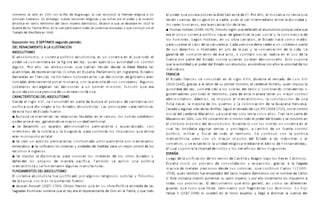 e e e e a Pa de A g rg a a re a er ad re g a a
mom nto s s lló n 1555 con l z u sbu o, l cu l conoció l lib t li ios los
r e era e arg e a e e re g a a a r e der a e
p íncip s lut nos. Sin mb o, nu v s t nsion s li ios s y l s luch s po l po y l suc sión
d a e ar err r de a r er Ger e ar a e e de a ara e a
inástic n v ios t ito ios l S c o Imp io mánico, ll v on qu s s t n 1618 l
G erra de re a A e a a ar ar da a e a e r ea e e
u los T int ños, n l cu l p ticip on to s l s pot nci s u op s, y qu concluyó con l
ra ad de e a a e
T t o W stf li n 1648.
E r 3 EP M eg d er d
xposición n o. S TI OS s un o p io o.
E E A M E A A A
D L R N CI I NTO L ILUSTR CION
A M
BSOLUTIS O
E a e a a a e e a e e e d e
l bsolutism o, o sist m político bsolutist , s un sist m n l qu to o l
der e e ra a e a g ra de re e e er a a r dad r
po s conc nt b n l fi u l y, qui n j cí su uto i sin cont ol
a g P r e a a r e e a a e d de de a Edad Med a a
l uno. o llo, l s t ibucion s qu h bí n t ni o s l i l s
a a ea de re re e a e r e e E a a Par a e e g a erra E ad
s m bl s p s nt nt s (C o t s n sp ñ , l m nto n In l t , st os
Ge era e e ra a e ar r a e e a de e de g er era
n l s n F nci ), s lim it on noto i m nt . L s cision s obi no n
ada d re a e e r e ar a a a e r a de e er A g
tom s i ct m nt po l m on c , con l s so í sus cons j os. l unos
era e arga a a de e a r er r e era
sob nos nc b n l s cision s un p im m inist o, función qu
a da r a er a de e era a a
sum i po un p son su nt confi nz .
A A E A E A M
C R CT RÍSTIC S D L BSOLUTIS O
e de e g e d e ar e de E r a e r e de e ra a
D s l si lo X VI, s consoli ó n p t u op l p oc so c nt liz ción
a e d r ge a E ad a a a r a e ara er a
polític qu io o i n los st os bsolutist s. L s p incip l s c ct ístic s
de e e de E ad er
st tipo st o fu on:
■ A e e a e
unqu s m nt nía a re a e e da e e e a e erd er
n l s l cion s f u l s n l c m po, los nobl s p i on
der a e e re ge er
po nt l y, n á d e a r dad err r a
n os m y o uni t ito i l.
■ e de arr
S s olló a ara ad ra er a e e e e a ad
un p to m inist tiv o p m n nt y sp ci liz o, con
e r de a e a a rg e
m i m b os l nobl z y l bu u s ía ara r ar e e a ra
, p cont ol los im pu stos qu ho
era e a a
n m onopolio st t l.
■ e re
S c ó e
un jér er a e e r ad r a e e r er e ar
cito p m n nt , confo m o p incip lm nt po m c n ios
e ra er
xt nj os. ■ e ar e a dade de ed da ara e r r de
S unific on los sist m s y uni s m i , p un m jo cont ol los
re r e gre
cu sos in sos.
■ e
S impulsó a d a a ara er ere e de r E ad
l iplom ci , p conoc los int s s los ot os st os y
de e der r de a era a
f n los p opios m n p c í a a
fic . T m bié e a
n s plicó a
un polí a
tic
er a a e e ar a g a a a ra
m c ntilist y s fom nt on l un s m nuf ctu s.
AME E A M
FUND NTOS D L BSOLUTIS O
E e a a a e ad r a g re g r a
l sist m bsolutist fu justific o po l unos li iosos, ju ist s y filósofos
de a a r a e er
l époc . Los m ás im po t nt s fu on:
■ a e e 2
J cqu s Bossu t (16 7– ra
1704). Obispo f ncé e e ra P
s qu n su ob olí a e ra
tic x t ída de a
l s
agrada E r ra e
S s sc itu s sost nía e e re era e re re e a e de e a erra e d
qu l y l p s nt nt Dios n l Ti , y qu to o
e der e e a r e a d re a e e de P r e e ar a e a e
l po qu pos í p ov ní i ct m nt Él. o llo, l m on c no t ní qu
re d r e a de ge a ad e e a er er ed ar e re a d dad
n i cu nt s su stión n i , pu s l s int m i io nt l iv ini y
ere a era a e ar a de a e
los s s hum nos, l nc n ción l l y.
■ a e g e de e d e a r e re a e
Thom s Hobb s (1588–1679). Filósofo in lés qu f n ió l bsolutismo po qu c í qu
era e e a a a de gara ar a a a a e a de
l único sist m político c p z ntiz l p z soci l y l conv iv nci
re eg e e ra e a e E ad a e ed
los hom b s. S ún Hobb s, n su ob L v i tán, l st o n c com o m io
ara erar e a de a a ra e a ada er a de e eder a era ar e
p sup l c os l n tu l z . C p son b c un sob no p t
de dere er ade e r de a a a er a de a da a
sus chos o lib t s n p o l p z y l cons v ción l v i . L
gara a de e de e e a ra a rad a e e de a
ntí cum plim i nto s cto, o cont to soci l, ic n l uso l
er a r ar e de E ad ra e e era de er E e
fu z po p t l st o cont qui n s qui n sconoc lo. sto supon
e a a r dad e der de E ad a a d e e a ad de
qu l uto i y l po l st o son bsolutos, nulán os con llos l volunt los
d d
in iv i uos.
A A
FR NCI
E E ad ra e d e e g d ra e e re ad de
l st o f ncés s consoli ó n l si lo X VII, u nt l in o Luis X III
2 gra a a a a r de r er r e arde a e e a
(1610-164 ), ci s l l bo su p im minist o, l c n l Rich liu, qui n impuso l
a r dad de re e e d a e de re ra d e de e
uto i l y, som ti n o los nobl s l ino y nom b n o int n nt s o
g er ad re r d e err r ara de e a a era e er e r r
ob n o s po to o l t ito io, p st m n t n un m jo cont ol
ad ra Ade e e er a a r de a
m inist tiv o. m ás, s im pulsó l m c ntilism o, l const ucción un
a a a a e r a de er a a de a G a a a ra e a
flot n v l, l m jo í los pu tos y l coloniz ción l u y n f nc s ,
a ad a g a a de a A a g e re ad de 3 e r
C n á y l un s isl s l s ntill s. Si uió l in o Luis XIV (164 -1715), con l cont ol
a de arde a Ma ar a e e re e a a ra a er e de
inici l l c n l z ino, y qu l y solo t ní cinco ños. T s l m u t
Ma ar e e r e d e der de E ad e r e
z ino n 1661, Luis XIV conc nt ó n sí mismo to o l po l st o y s convi tió n
e de a E a e e e a e e
l sím bolo m áx im o l bsolutism o. st bl ció con los nobl s un sist m n l
a e r da a a g a re a r eg a a de er e r
cu l l s b in b l un s nt s y p iv il ios, c m bio un fu t cont ol
ar a de d e err r e a a
político, m ilit y fisc l to o l t ito io. S continuó con l polític
er a a er a r de E ad a a d r a a
m c ntilist , p o con un m yo im pulso l st o l s in ust i s y l
er e e a e a dad re g a ed a e e Ed de a e ea
com cio, y s st bl ció l uni li ios m i nt l icto Font in bl u,
e a r a a er ad de e e de g e
l cu l sup im í l lib t cultos y los b n ficios los hu onot s.
E PA A
S Ñ
eg de a a de re de a a Arag a e e a
Lu o l unific ción los inos C still y ón b jo los R y s C tólicos,
E a a r e de da e a gra a a a egada
sp ñ inició un p oc so consoli ción y x p nsión, ci s l ll
a a de e a e re de de a e ar
m siv m t l s p ciosos s sus coloni s, qu continuó C los I (1500-
e a e e erad r de a r er Ger e re de ar
1558), qui n t mbién fu mp o l S c o Imp io mánico con l nomb C los
E e ar a e a e ar a er r e re e e a
V. st mon c int ntó um nt su v sto imp io, y po llo inc m ntó los impu stos
da r a E de e e e ge er a a d ere e
to s sus p ov inci s. l scont nto qu sto n ó, sí com o l s if nt s
g erra e e rar er ar r rag e ar d
u s qu tuv o qu lib , t m in on po f m nt sus om inios. S u hijo
e e 2 ed e e r e a eg a d ar a e a de
F lip II (15 7-1598) lo suc ió n l t ono sp ñol, y ll ó omin l cu nc l
 
