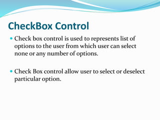 7. check box control | PPTX