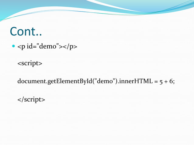 screen output and keyboard input in js | PPT | Web Development | Internet