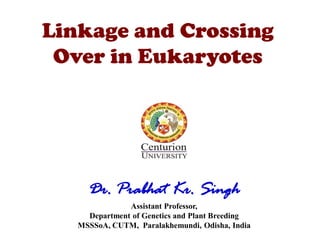 Linkage and Crossing
Over in Eukaryotes
Dr. Prabhat Kr. Singh
Assistant Professor,
Department of Genetics and Plant Breeding
MSSSoA, CUTM, Paralakhemundi, Odisha, India
 