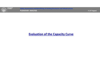 Safety Assessment and Retrofitting of Existing Structures and Infrastructures
PUSHOVER ANALYSIS F. Di Trapani
Evaluation of the Capacity Curve
 