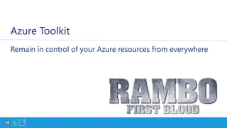 Azure Toolkit
Remain in control of your Azure resources from everywhere
 