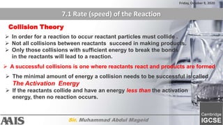 7.1 chemical reactions collision theory | PPTX