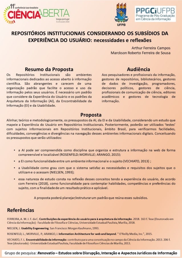 Repositórios Institucionais considerando os subsídios da Experiência do Usuário: necessidades e reflexões