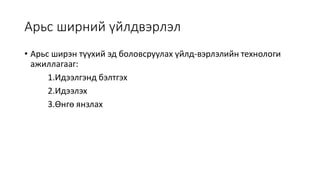 Арьс ширэн материалын үйлдвэрлэл | PPT