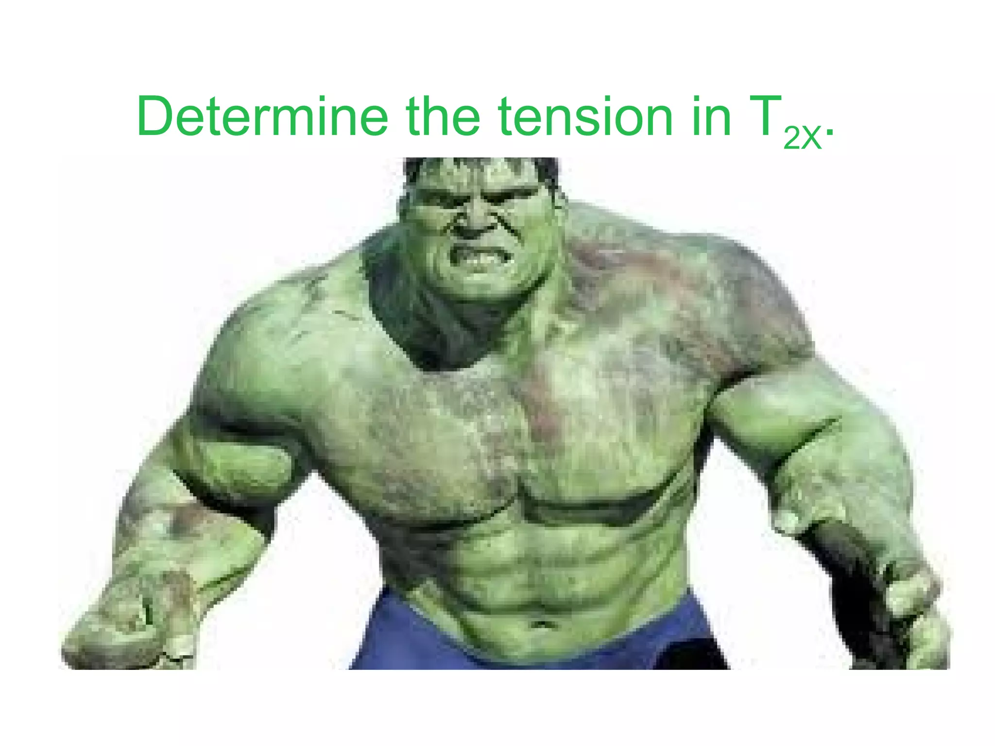 Determine the tension in T2X.
 
