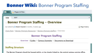 Bonner Wiki: Bonner Program Stafﬁng
 