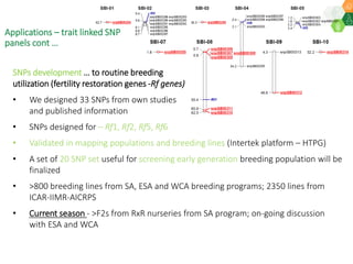 Research Program Genetic Gains (RPGG) Review Meeting 2021: Current status and planning for integration of genomics applications in Sorghum breeding By Dr Santosh Deshpande