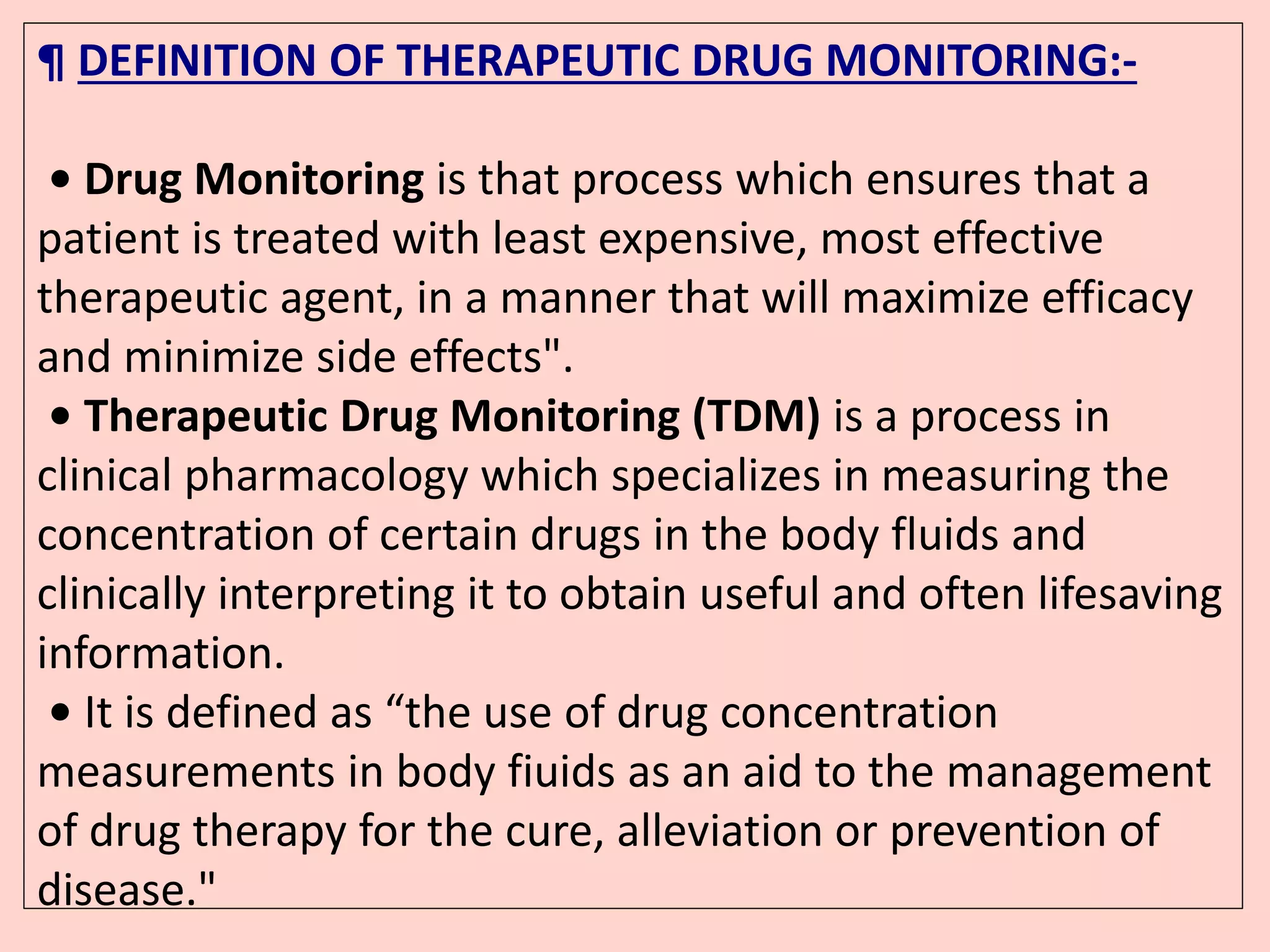 Blood Collection For Therapeutic Drug Monitoring Requires Therapeutic Drug Monitoring | PPT