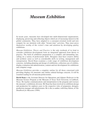 Museum Exhibition Introduction Example Museum Exhibition | PDF