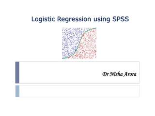 Dr Nisha Arora
Logistic Regression using SPSS
 