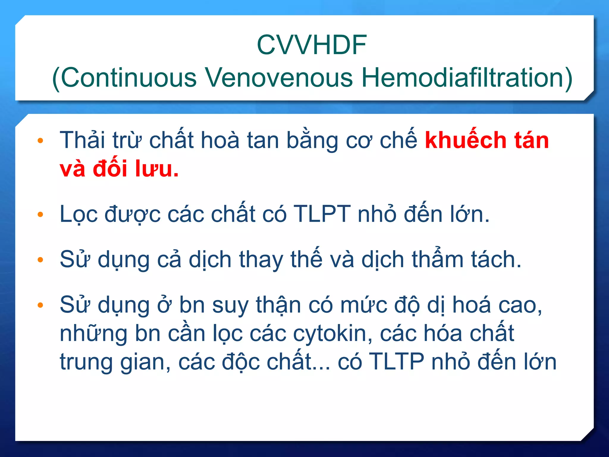 CÁC PHƯƠNG THỨC LỌC MÁU LIÊN TỤC CRRT MODE | PDF