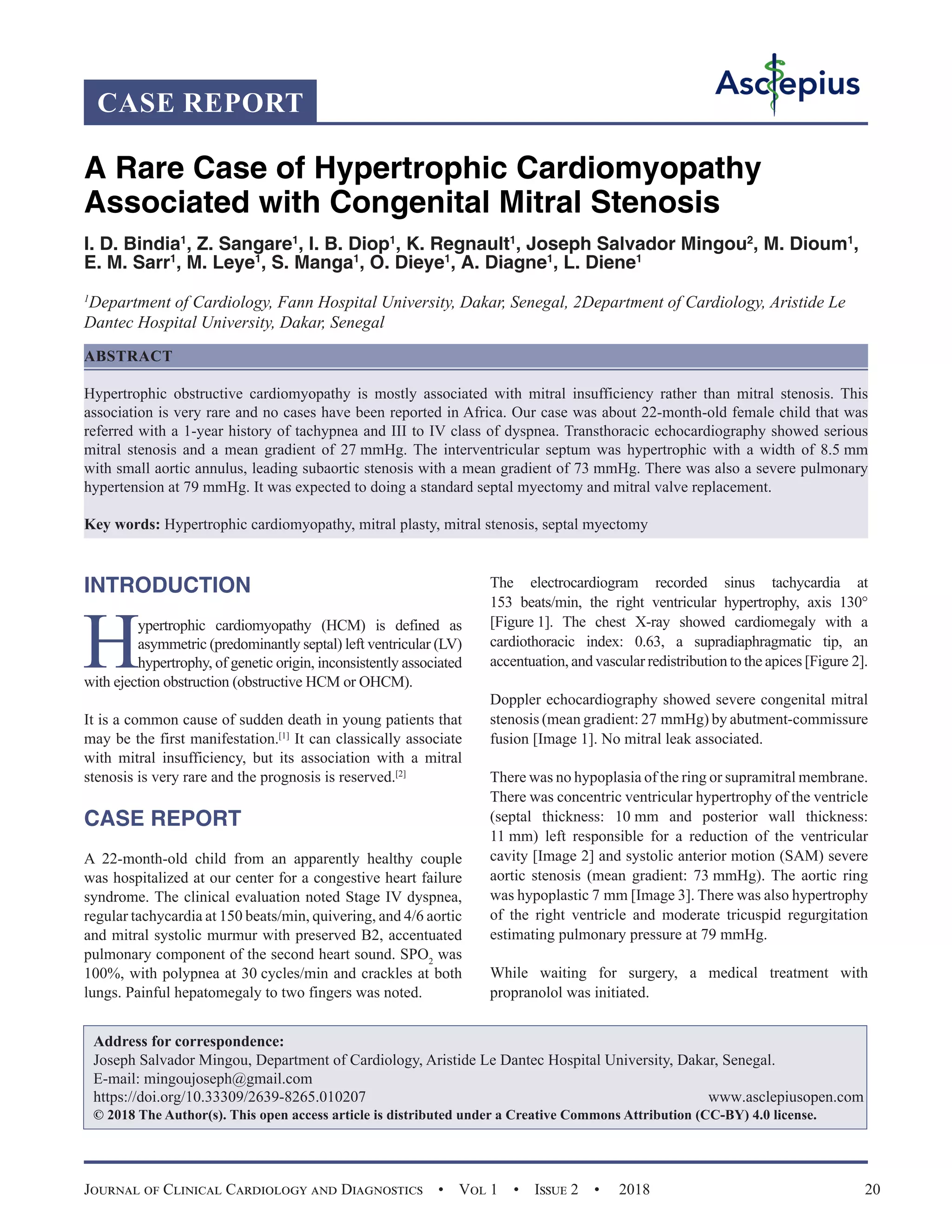 A Rare Case of Hypertrophic Cardiomyopathy Associated with Congenital ...