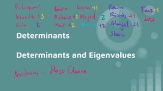 Determinants
Determinants and Eigenvalues
 