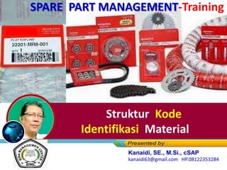 Struktur Kode
Identifikasi Material
SPARE PART MANAGEMENT-Training
 