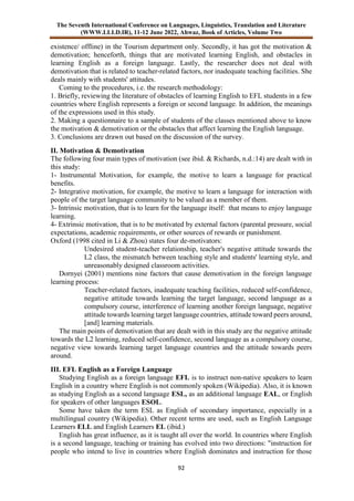 Motivation and Demotivation for Learning English as a Foreign Language ...