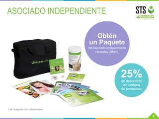 ASOCIADO INDEPENDIENTE
8
Obtén
un Paquete
del Asociado Independiente
Herbalife (HMP).
25%
de descuento
en compra
de productos.
Las imágenes son referenciales.
 