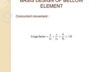 BASIS DESIGN OF BELLOW
ELEMENT
Concurrent movement :
 