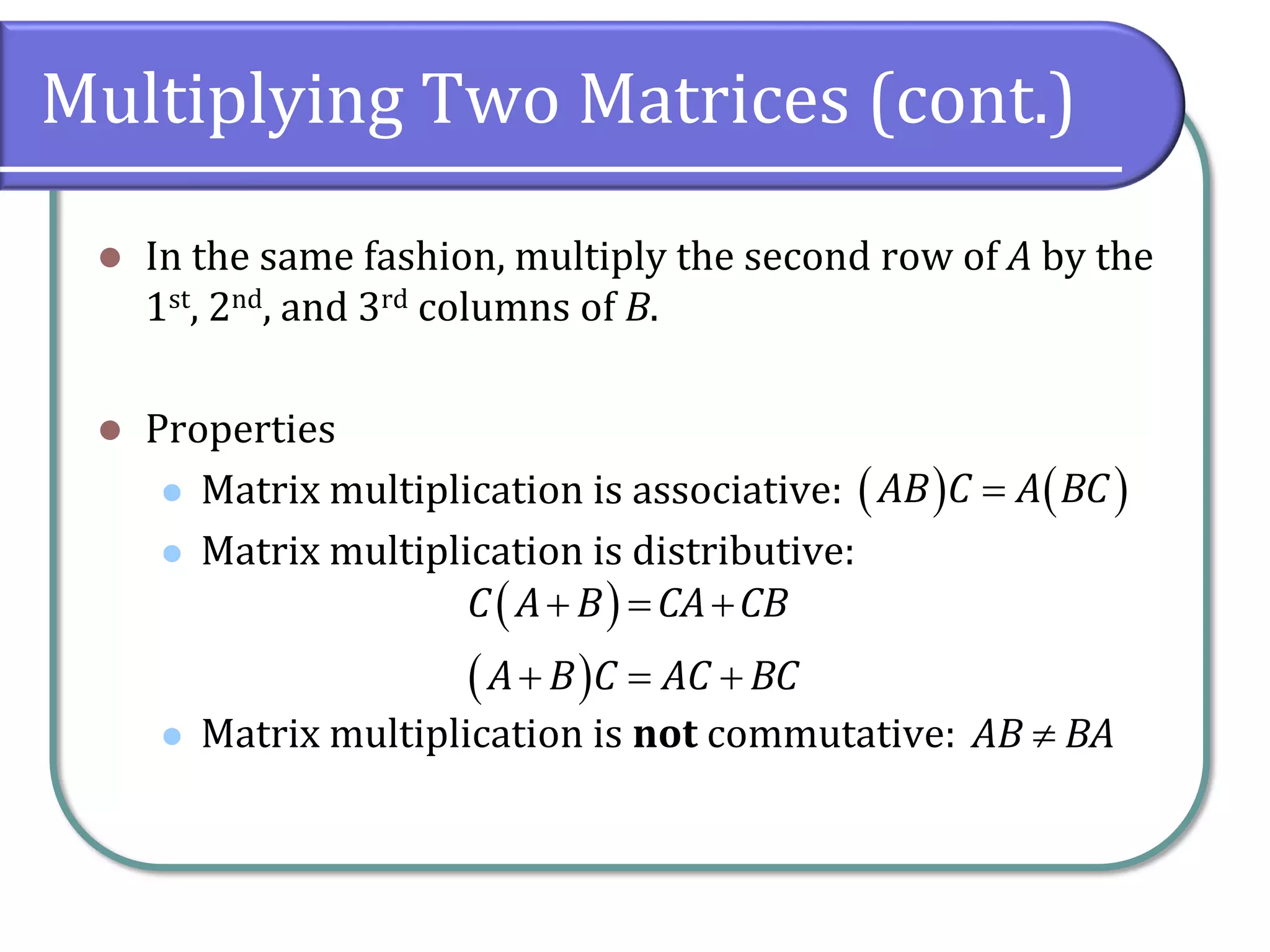 7.5 Matrices and Matrix Operations | PDF